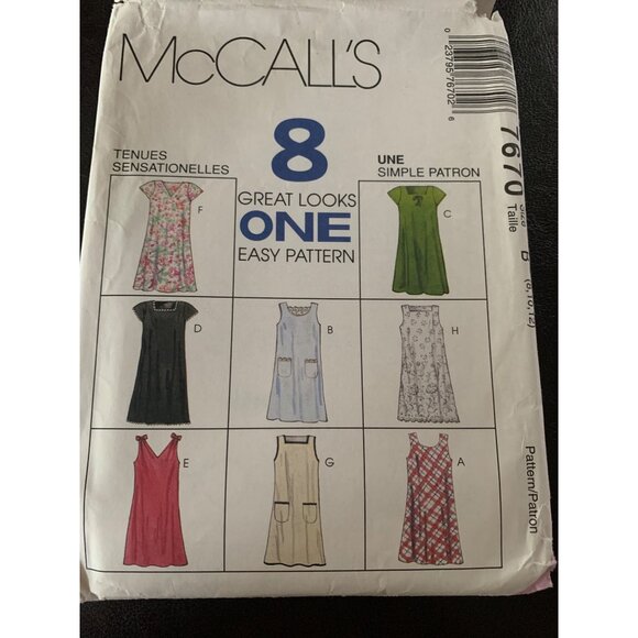 McCall's Misses Dress Sewing Pattern Sz 8 - 10 7670 - Uncut - Picture 7 of 9